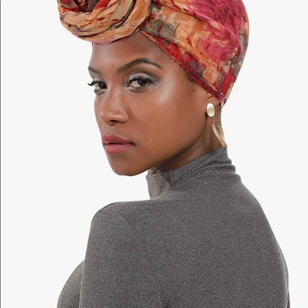 Claret Head Scarf for Women Large Head Wraps Lightweight Scarf Long Turb…​​